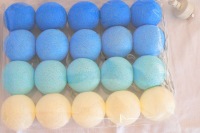Sea Blue Cotton Ball Style - fairy lights - beach house decor